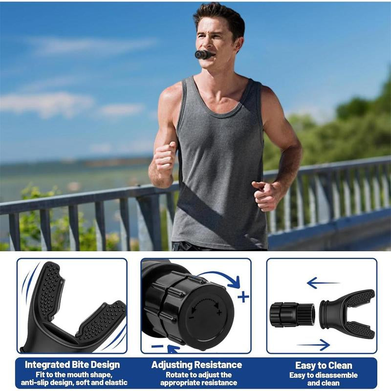 Breathing Trainer Device (2-Pack) – Adjustable Resistance Lung Trainer for Running, Fitness & Workout Breathing Exercises