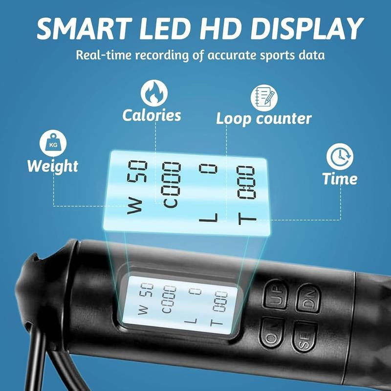 Smart Cordless Jump Rope with Gravity Balls – Digital Counter, Adjustable Weights, Home & Gym Cardio for Calorie Burn
