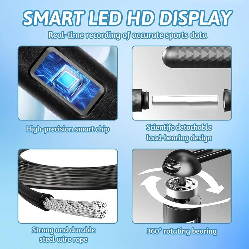 Smart Cordless Jump Rope with Gravity Balls – Digital Counter, Adjustable Weights, Home & Gym Cardio for Calorie Burn